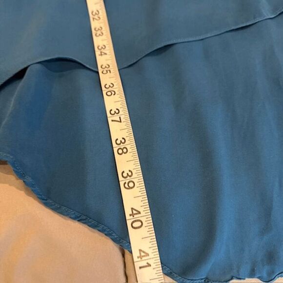 Diane Von Furstenberg Kipling Silk Chiffon Slip Dress Aqua Teal Blue Size 6 - Picture 8 of 9